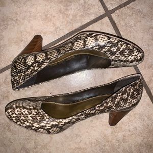 Snakeskin ( Faux )  Print Chunky Heel Pumps – Classic & Versatile